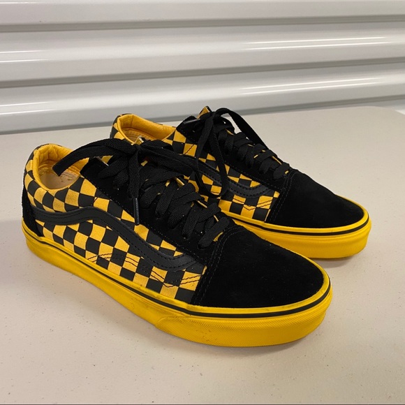 vans yellow and black checkered